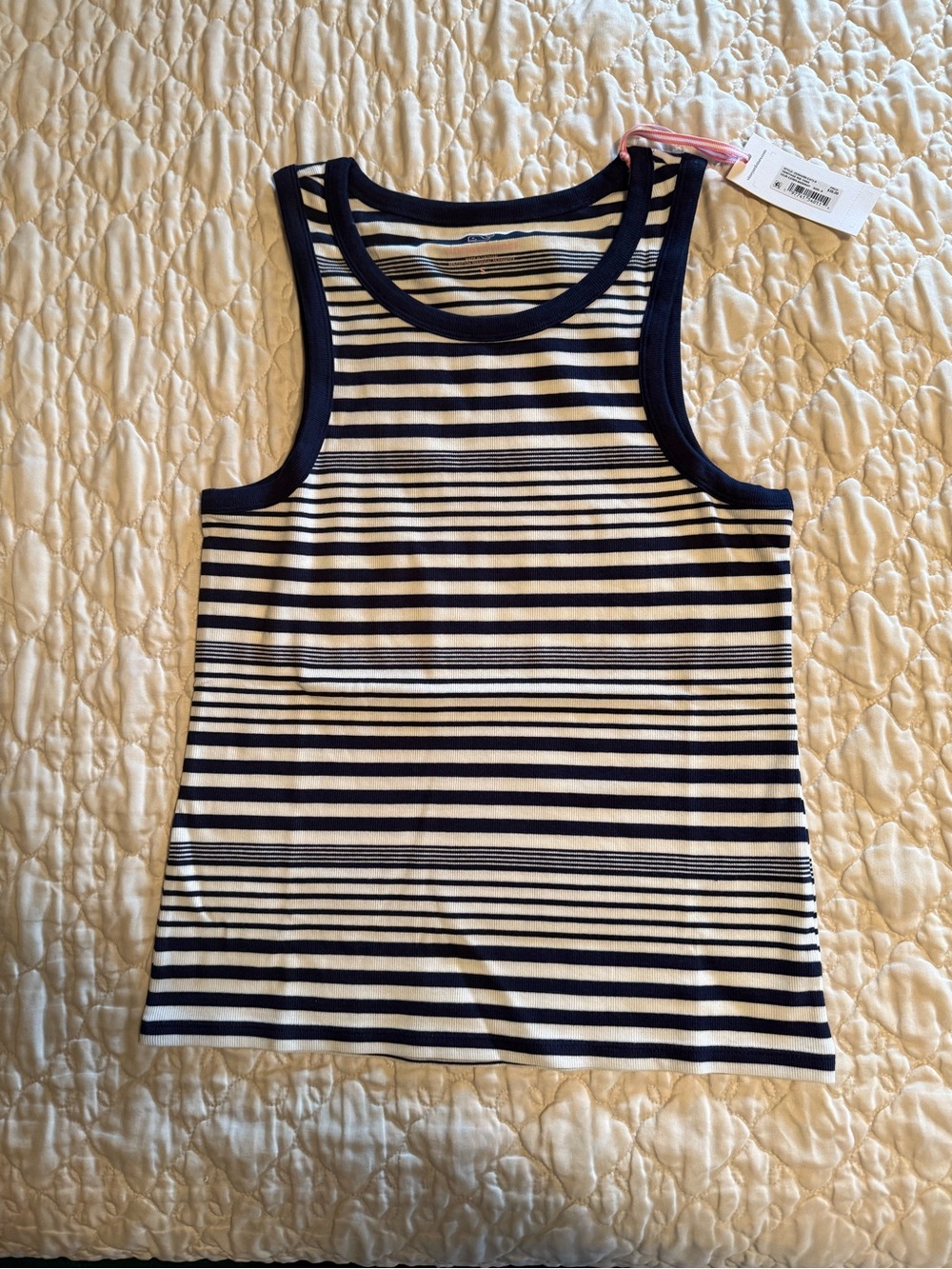 Vineyard Vines Striped Navy and White Tank Top Size small